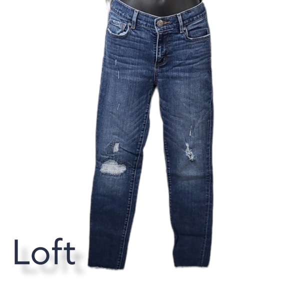 LOFT Modern Skinny Distressed Jeans - 2 - Picture 3 of 14